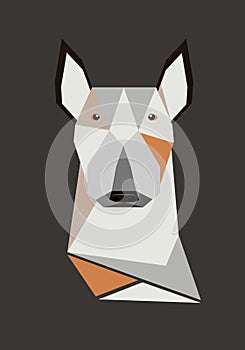 Dog. Breed of dogs. Bull terrier. Geometric illustration