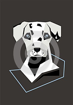 Dog. Breed of dogs. Dalmatian. Geometric illustration