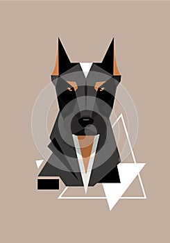 Dog. Breed of dogs..Geometric illustration