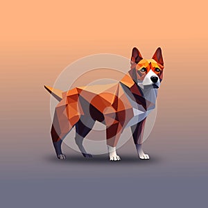 Dog breed polygon art. Canine hound mosaic design. Vector illustration.