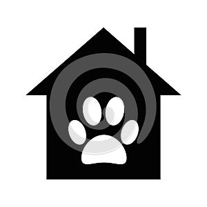 Dog breeder house with paw symbol