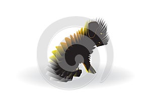 Dog bristly hair logo icon photo