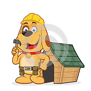 Dog builder with dog house photo