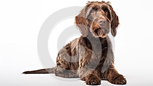 The dog or Canis lupus familiaris on white background