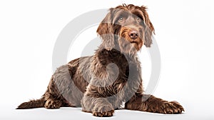 The dog or Canis lupus familiaris on white background