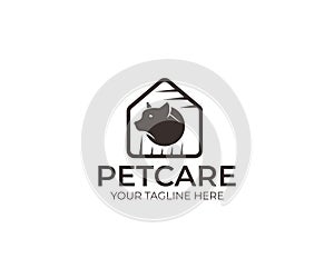 Dog Care Logo Template. Pet Vector Design