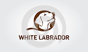 White labrador vector logo template.