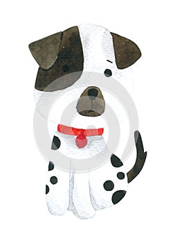 Dog Cartoon watercolor on white background , Hand drawn character for Kids, Greeting Card , Cases design, Postcards, Product,