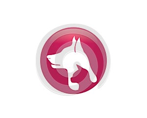 Dog and cat animal symbols and logo template icons app