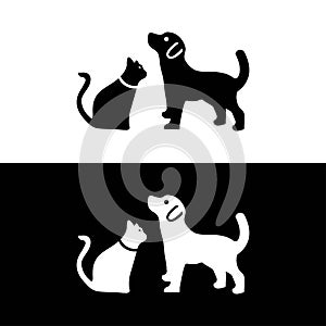 Dog and cat animal vector logo design