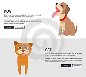 Dog and Cat Conceptual Banner Vector Illustration