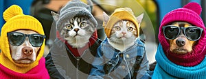 dog and cat gang, AI generated