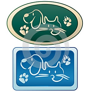 Dog and cat - Grooming logo