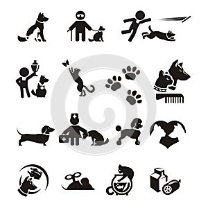 Dog and Cat icons set