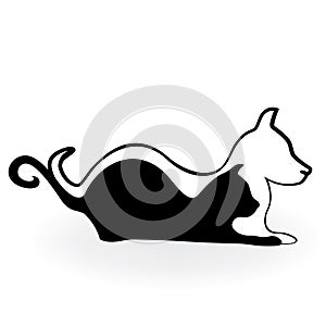 Dog and cat logo