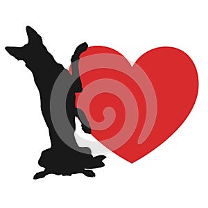 Dog and Cat love heart yellow logo photo