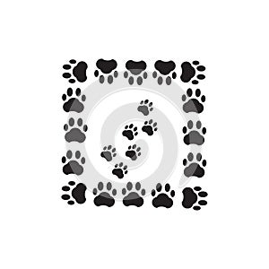 Dog or Cat Paw Print, Animal Feet. Flat Vector Icon