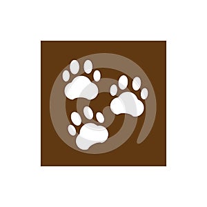 Dog or Cat Paw Print, Animal Feet. Flat Vector Icon