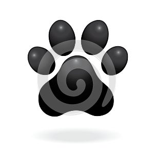 Dog or cat paw print flat icon for animal apps and websites. Paw Print. Vector