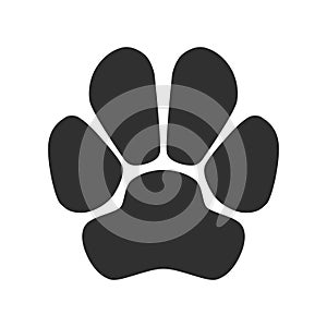 Dog or cat paw print flat vector icon for pet apps and websites