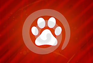 Dog or cat paw print icon isolated on abstract red gradient magnificence background