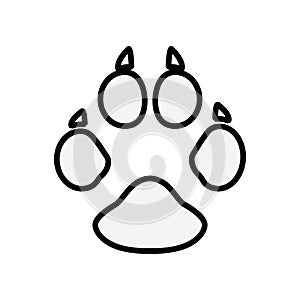 Dog or cat paw print line art vector icon for animal apps and websites
