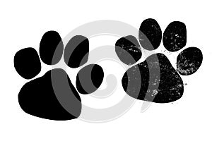 Dog or cat paw print logo on white background.