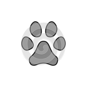 Dog or Cat Paw Print vector concept colored icon or sign