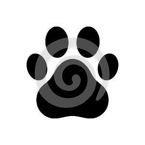 Dog and cat paw print vector icon. Paw of an animal, canine footprints. Traces of dog paws, dog paws. Trace of the cat, imprint of