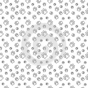 Dog and Cat paw seamless pattern vector doodle abstract animal footprint background for fabric, texture and wallpaper