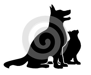 Dog and Cat Silhouette