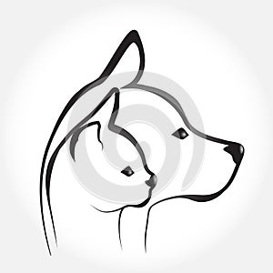 Dog and cat stylized logo vector