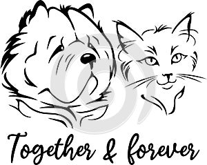Dog and cat. Together and forever