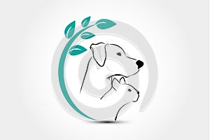 Dog and cat vector image logo design