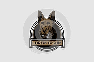 Dog character vector badge logo template