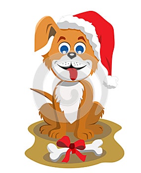 Dog Claus with Christmas Bone