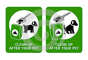 Dog clean up signs