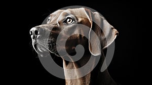 Dog close-up portrait background. Cute adorable funny fluffy puppy face. Home pets, animal care, love and friendship