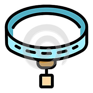 Dog collar icon color outline vector