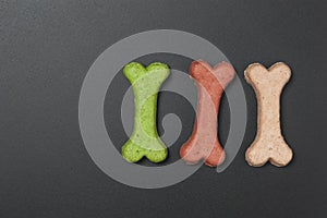 Dog cookies on a black background