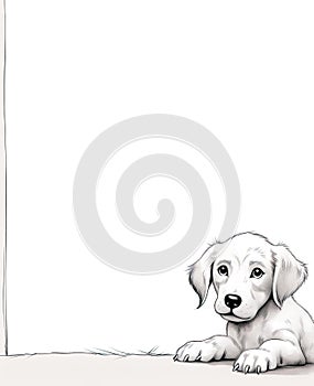 dog corner page decorations with space for copy-text add an adorable and playful touch to your page layout. photo