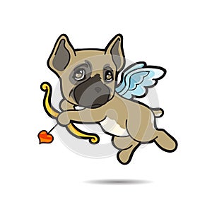 Dog Cupid vector cartoon illustration photo