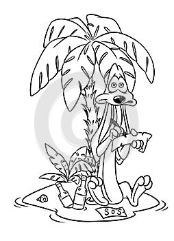 Dog dachshund Island sos coloring pages cartoon photo