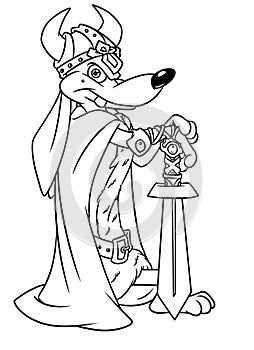 Dog dachshund viking warrior coloring pages cartoon