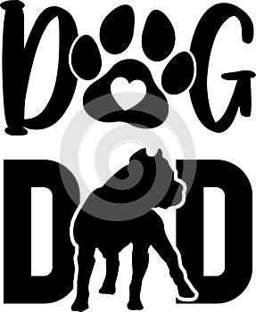 Dog dad pitbull, dog paw, dog, animal, pet, vector illustration file