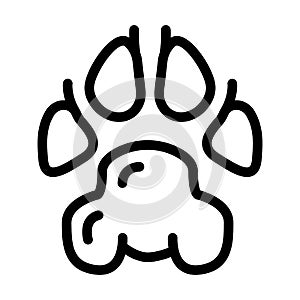 dog domestic animal hoof print line icon vector illustration
