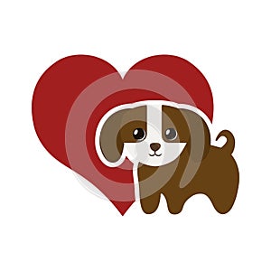 dog domestic mammal red heart