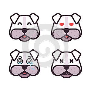 Dog emoticons set different expressions