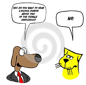 Dog executive wants to gossip