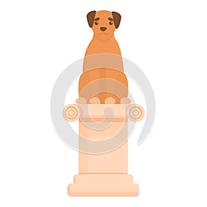 Dog exposition column icon, cartoon style